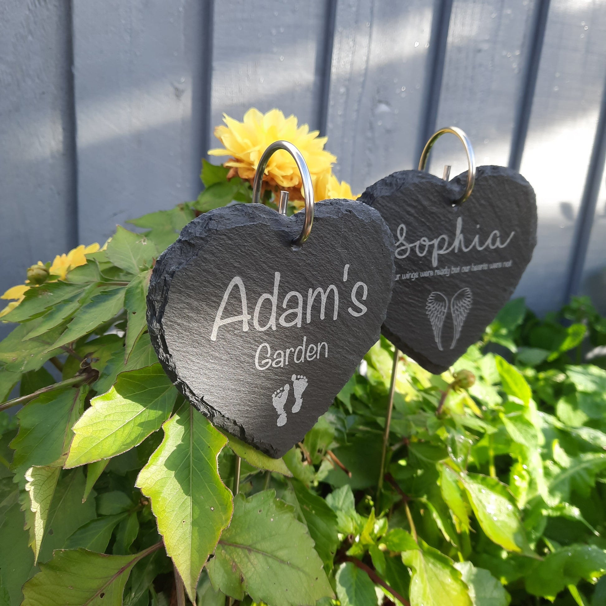 Memorial Garden Babyloss Slate and Hook / Loss of Baby / Memorial Plaque / Bereavement Gift / Garden Memorial / Grave marker