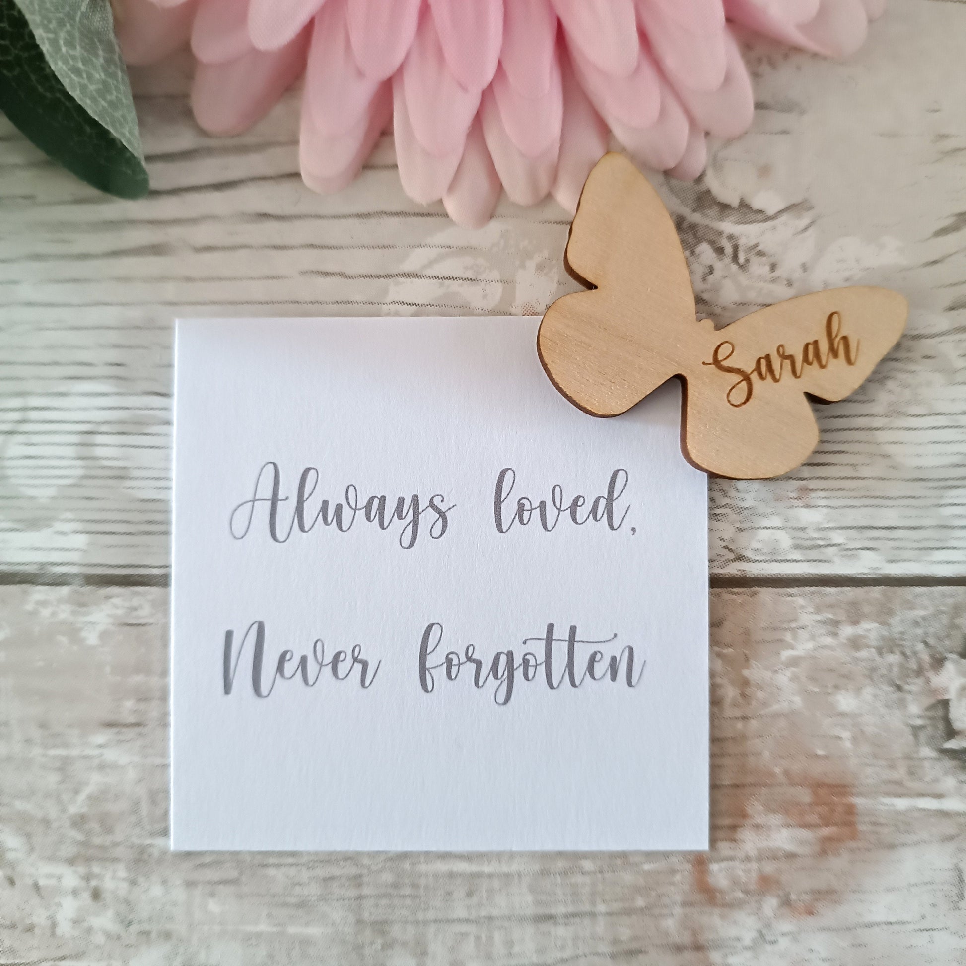 Funeral Memorial Favours / Butterfly Funeral Tokens / Personalised Bereavement Keepsake / Wooden Butterflies