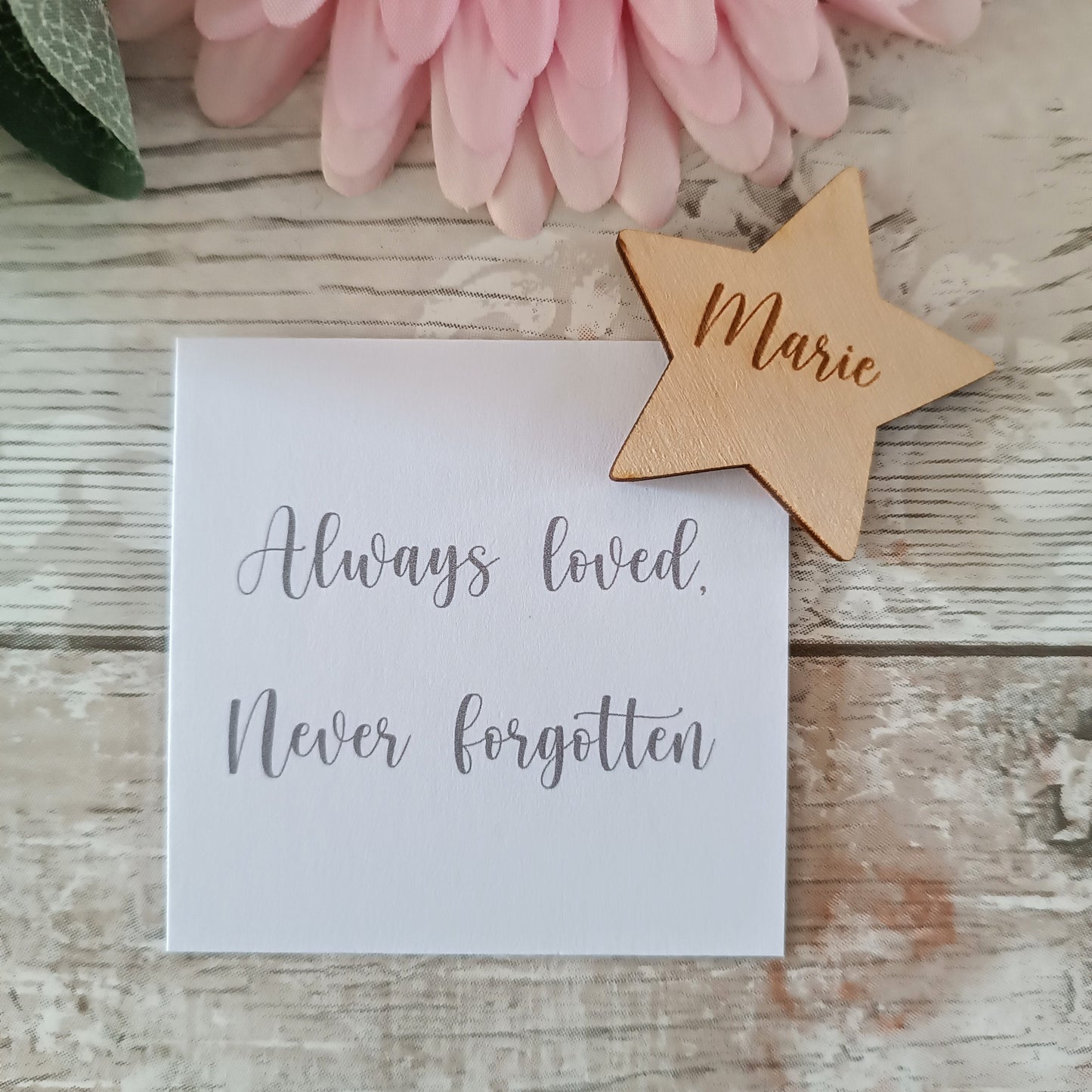 Funeral Memorial Favours / Star Funeral Tokens / Personalised Bereavement Keepsake / Wooden Stars / Acrylic Stars