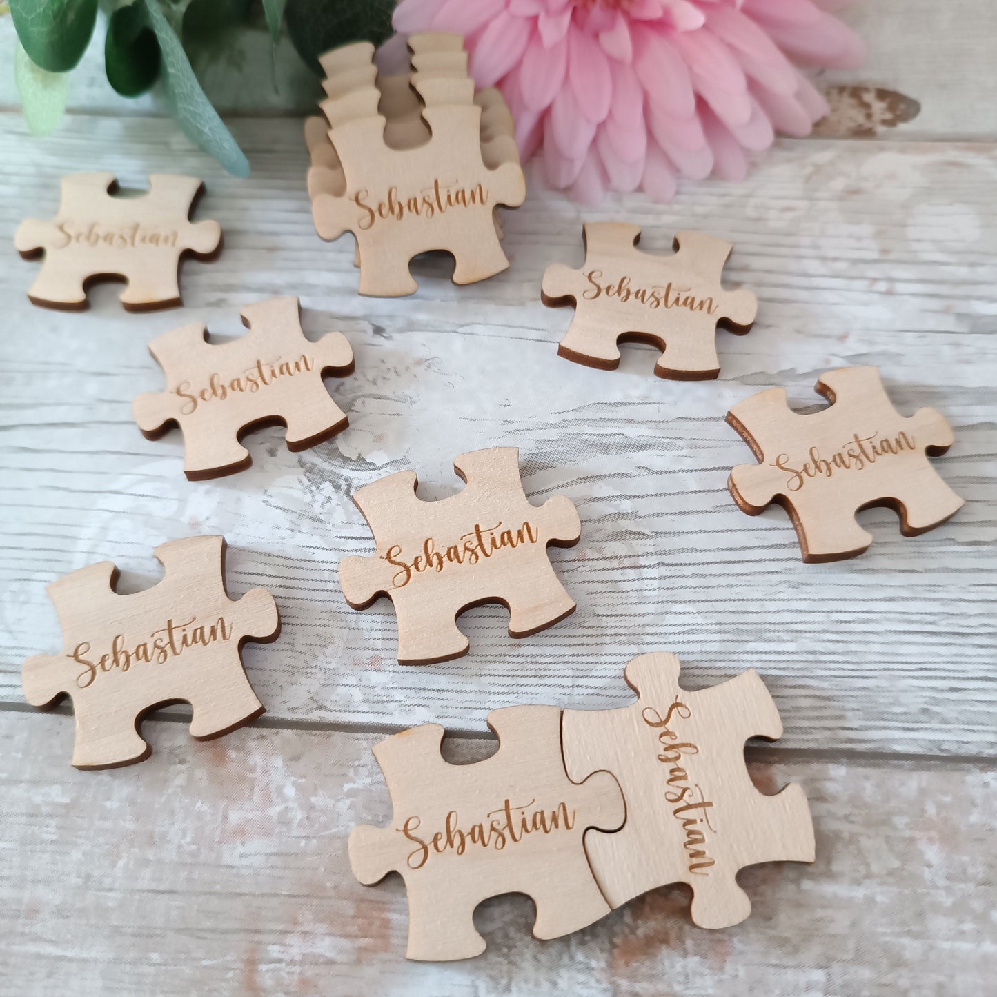 Funeral Favours / In Memory / Jigsaw Funeral Tokens / Personalised Bereavement Keepsake / Wooden Jigsaw / Memorial Gift