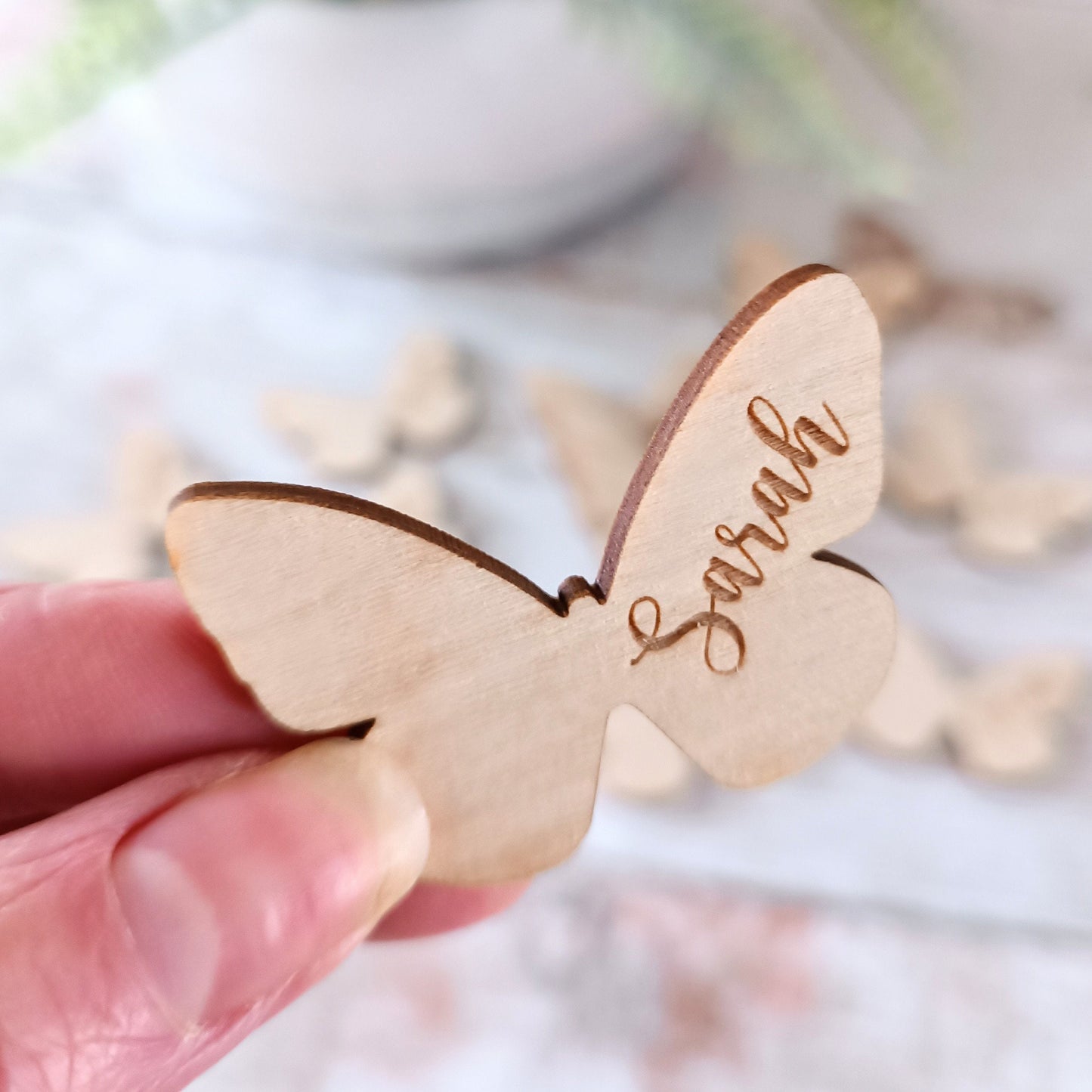 Funeral Memorial Favours / Butterfly Funeral Tokens / Personalised Bereavement Keepsake / Wooden Butterflies