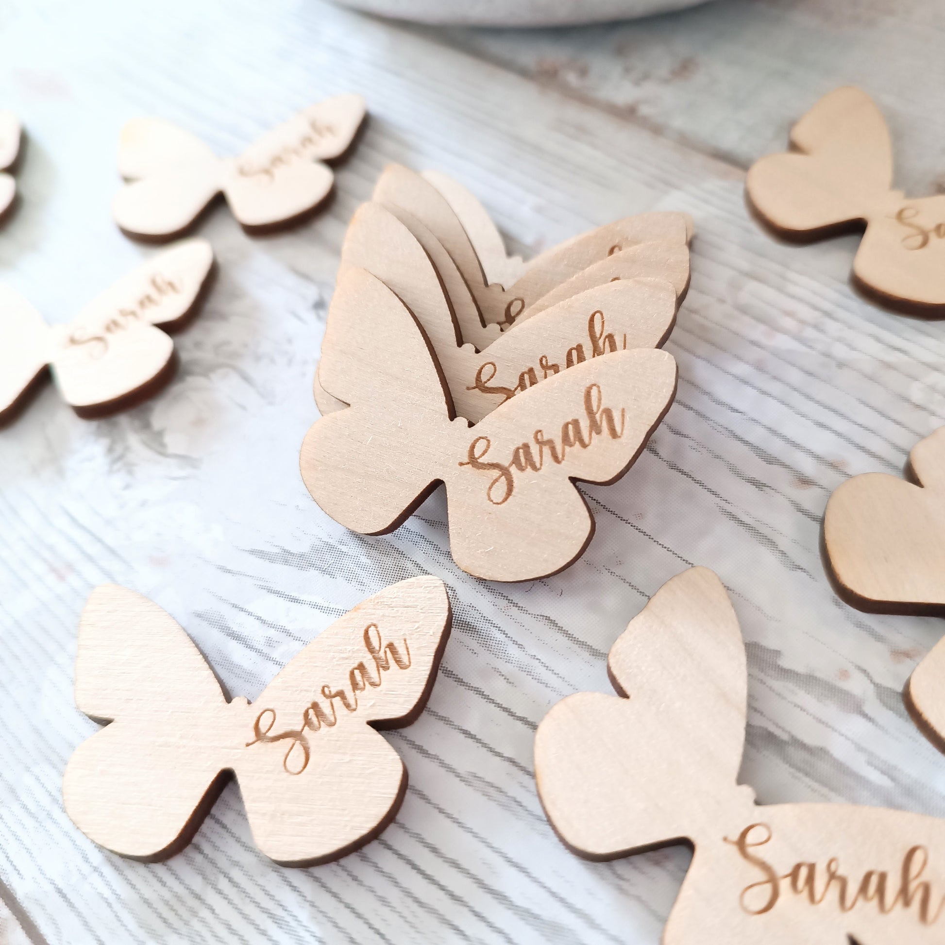 Funeral Memorial Favours / Butterfly Funeral Tokens / Personalised Bereavement Keepsake / Wooden Butterflies