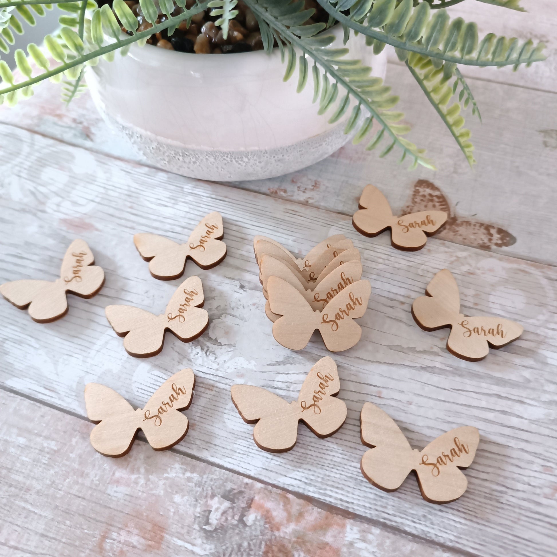 Funeral Memorial Favours / Butterfly Funeral Tokens / Personalised Bereavement Keepsake / Wooden Butterflies