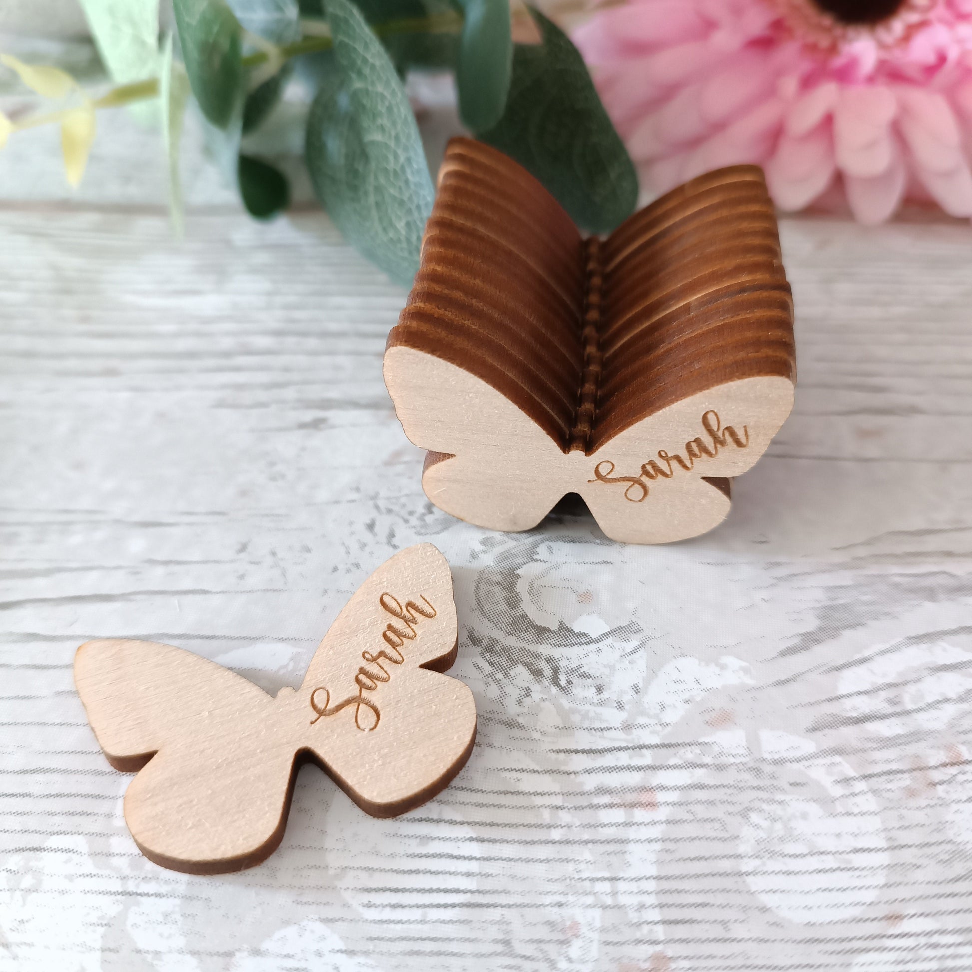 Funeral Memorial Favours / Butterfly Funeral Tokens / Personalised Bereavement Keepsake / Wooden Butterflies