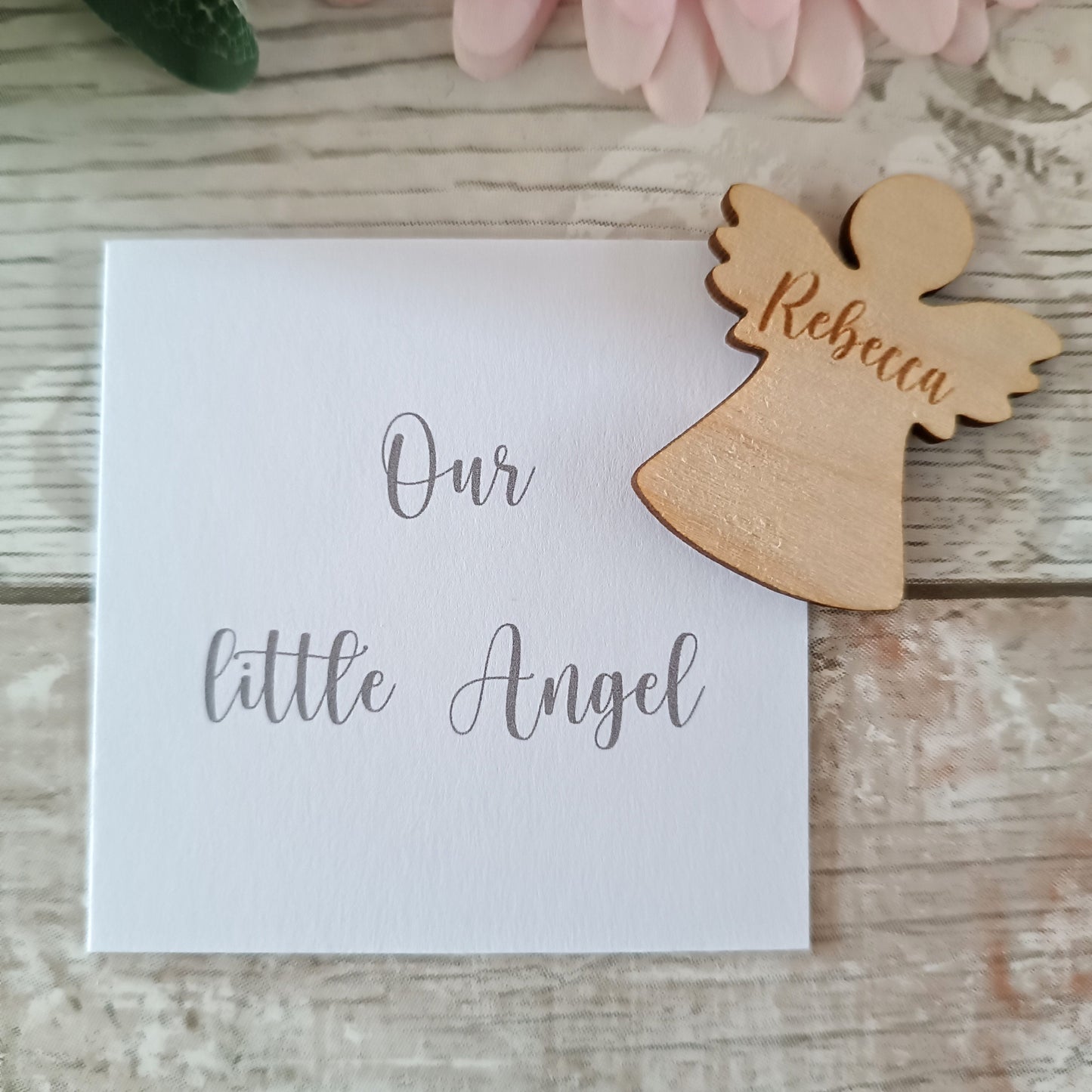 Funeral Memorial Favours / Angel Funeral Tokens / Personalised Bereavement Keepsake / Wooden Angels