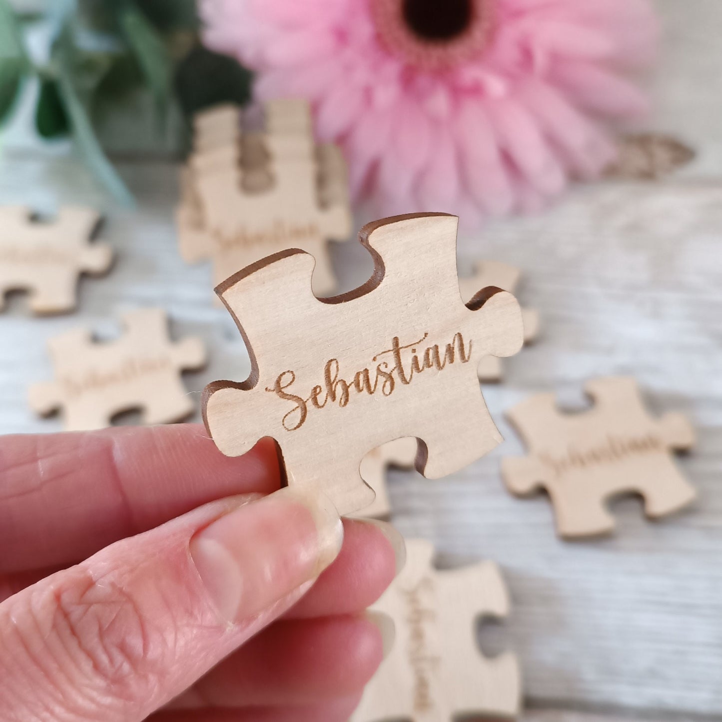 Funeral Favours / In Memory / Jigsaw Funeral Tokens / Personalised Bereavement Keepsake / Wooden Jigsaw / Memorial Gift