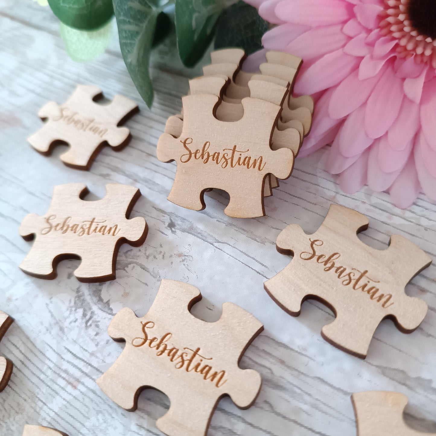 Funeral Favours / In Memory / Jigsaw Funeral Tokens / Personalised Bereavement Keepsake / Wooden Jigsaw / Memorial Gift