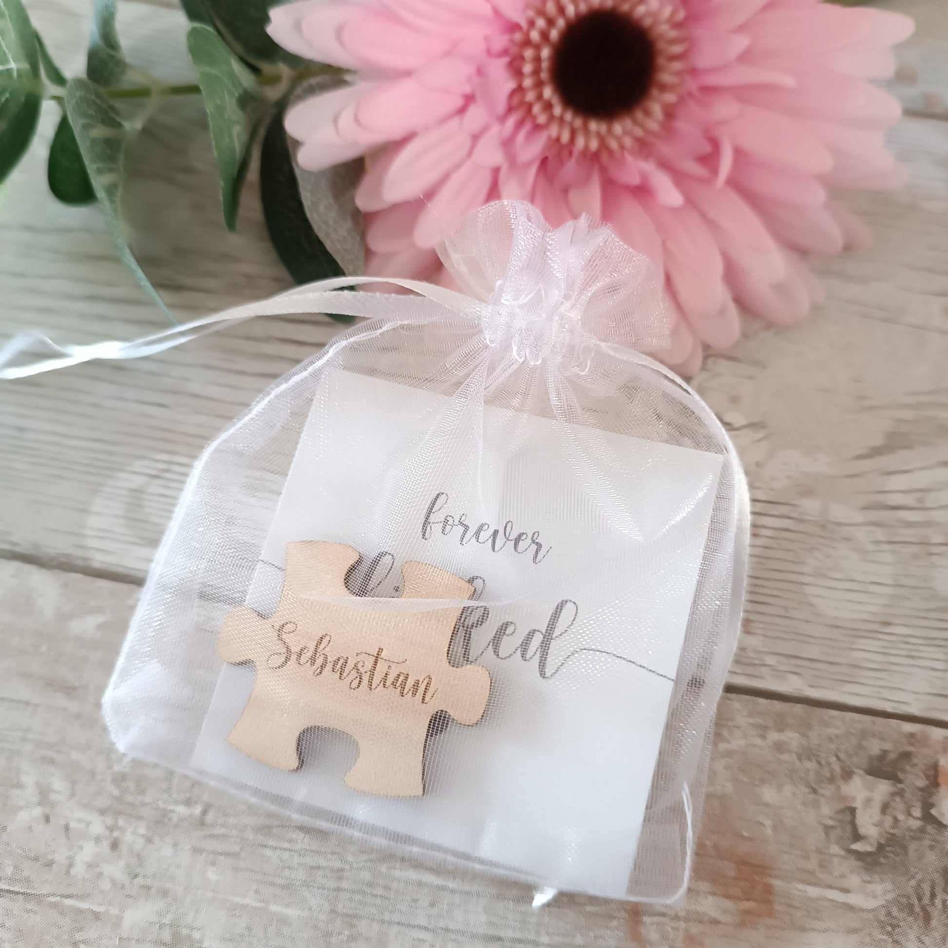 Funeral Favours / In Memory / Jigsaw Funeral Tokens / Personalised Bereavement Keepsake / Wooden Jigsaw / Memorial Gift