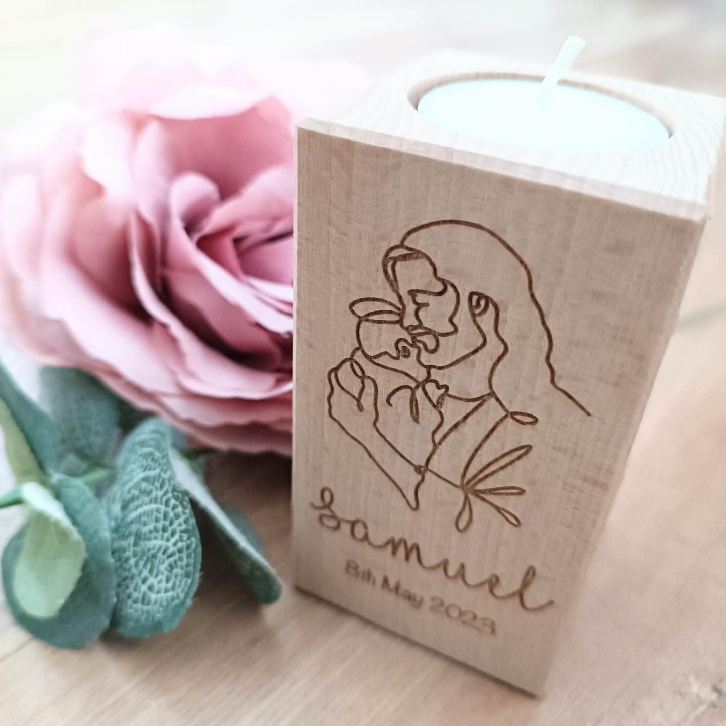 Baby loss Memorial Candle - Jesus and Angel Baby / Christian Memorial / Personalised / Miscarriage / Stillbirth / Angel Baby