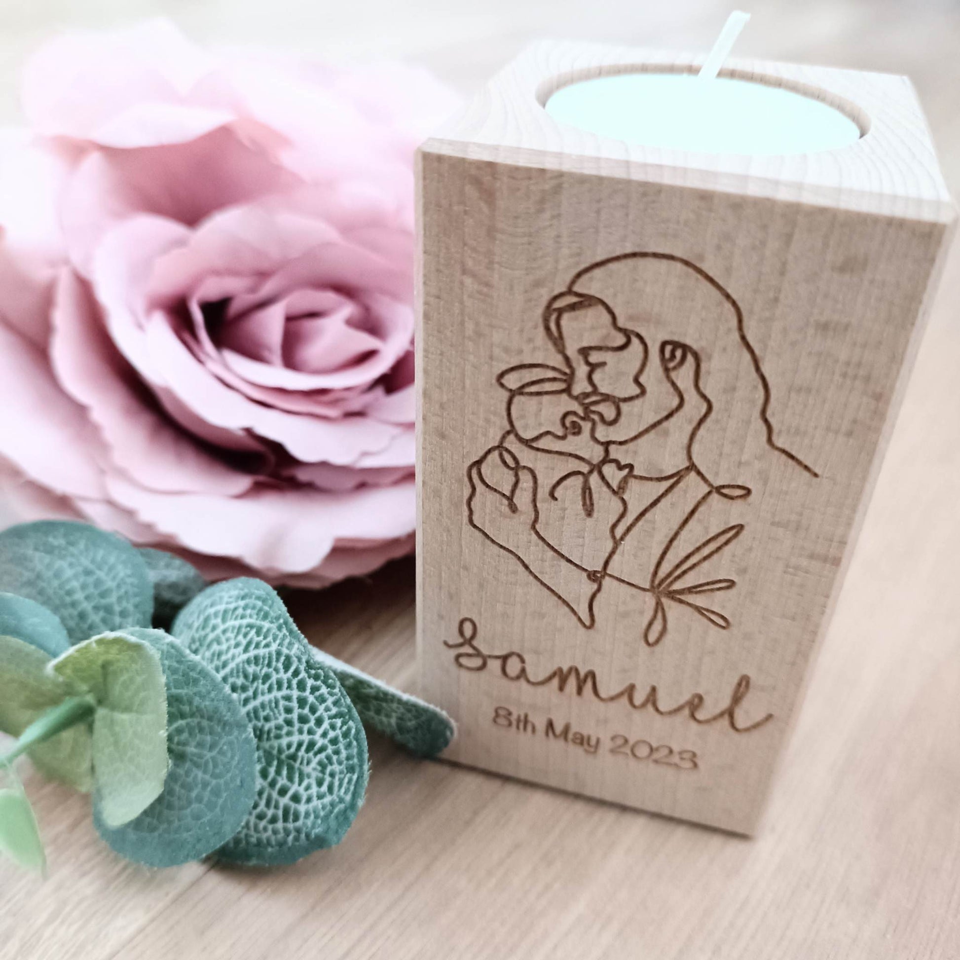 Baby loss Memorial Candle - Jesus and Angel Baby / Christian Memorial / Personalised / Miscarriage / Stillbirth / Angel Baby