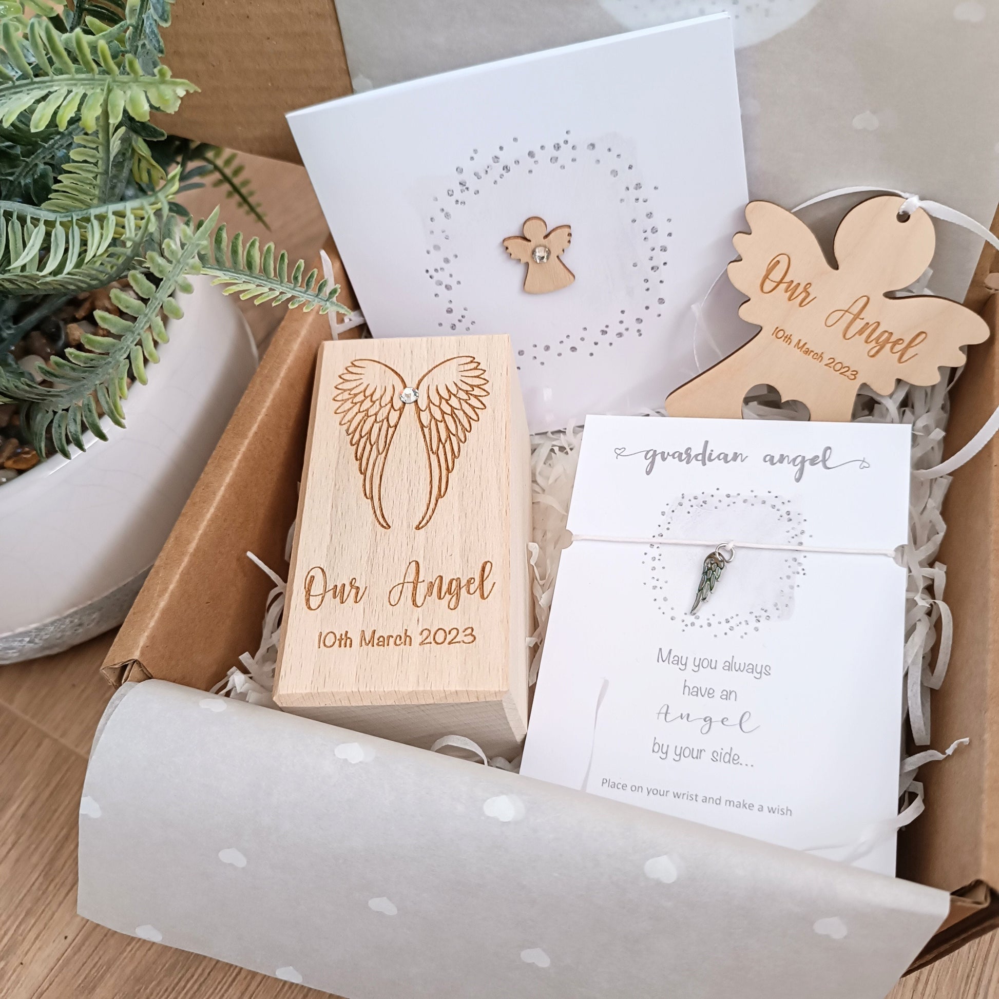 Angel Babyloss Comfort Box / Baby Loss Candle / Miscarriage Gift / Bereavement Box / Hug in a box / Wish Bracelet / Thinking of you