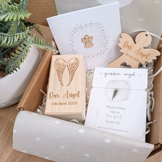 Angel Babyloss Comfort Box / Baby Loss Candle / Miscarriage Gift / Bereavement Box / Hug in a box / Wish Bracelet / Thinking of you