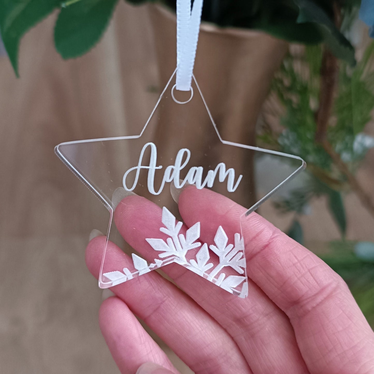 Acrylic Christmas Tree Ornament | Personalised Star Decoration | Personalised Star | Christmas Star