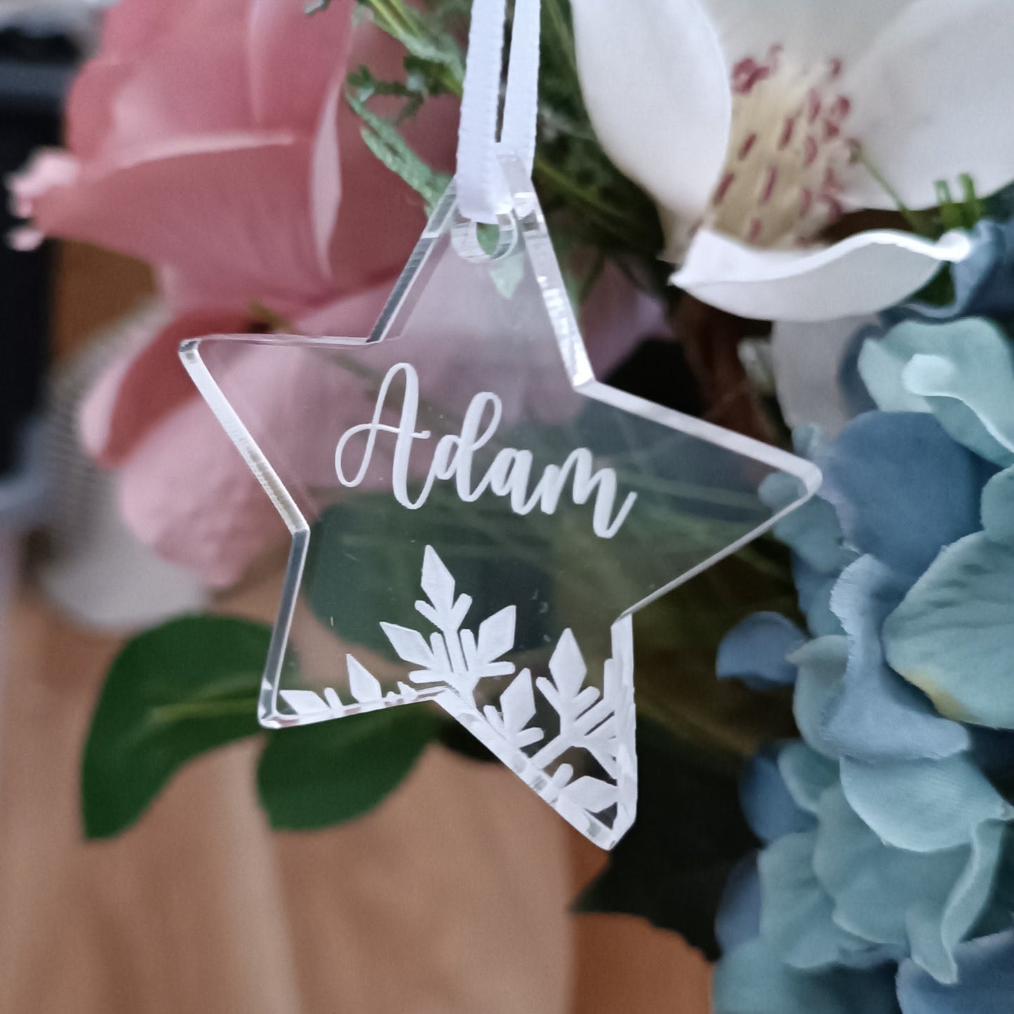 Acrylic Christmas Tree Ornament | Personalised Star Decoration | Personalised Star | Christmas Star