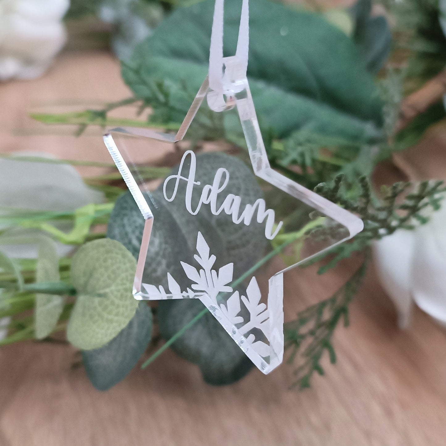 Acrylic Christmas Tree Ornament | Personalised Star Decoration | Personalised Star | Christmas Star