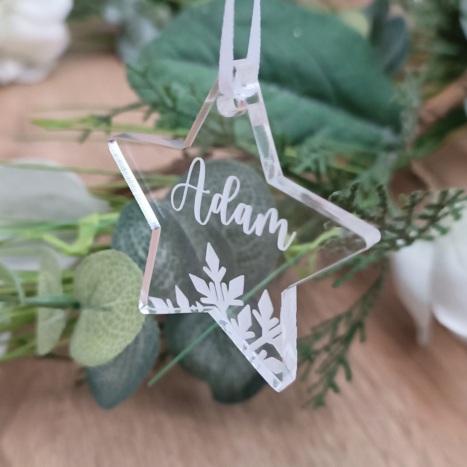 Acrylic Christmas Tree Ornament | Personalised Star Decoration | Personalised Star | Christmas Star