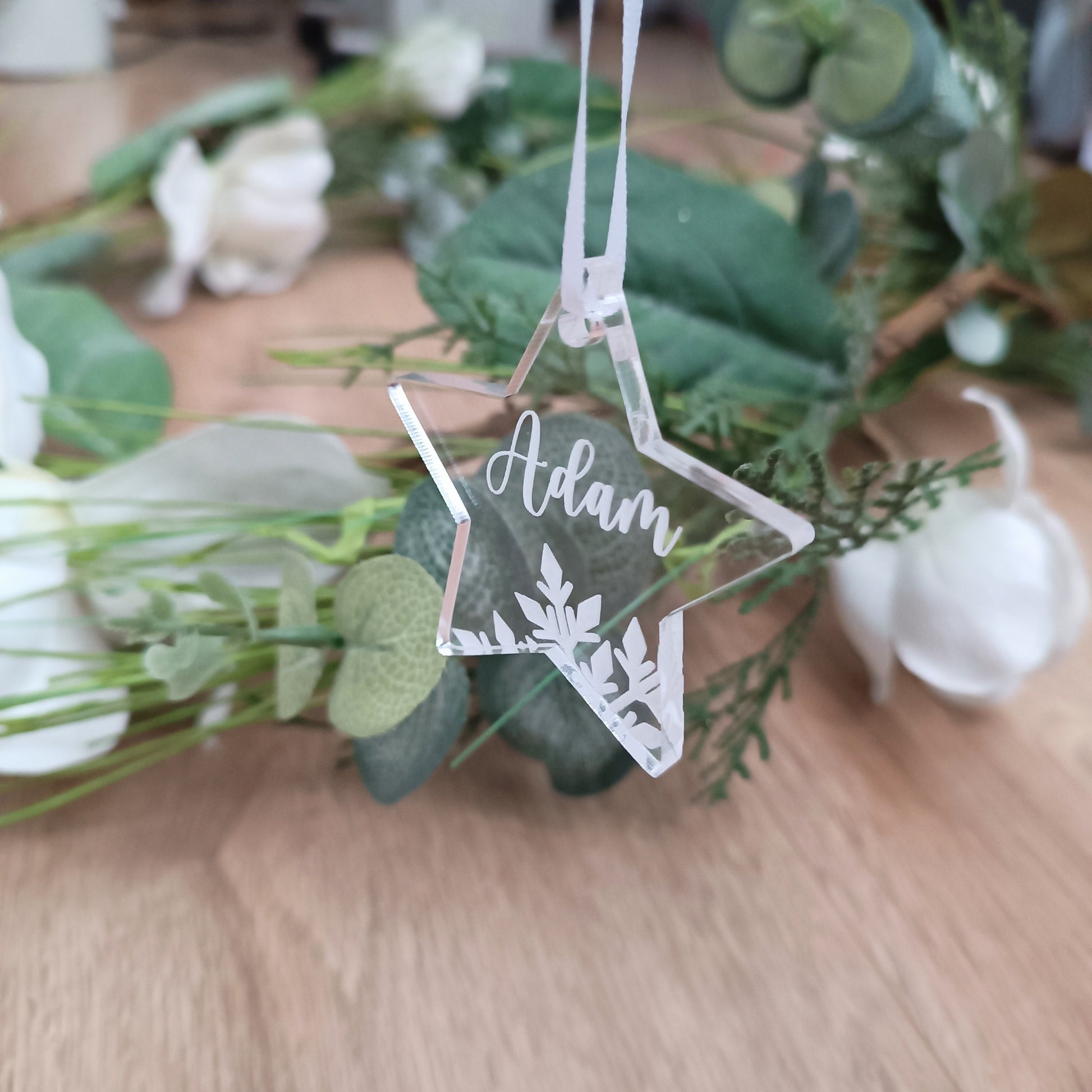 Acrylic Christmas Tree Ornament | Personalised Star Decoration | Personalised Star | Christmas Star