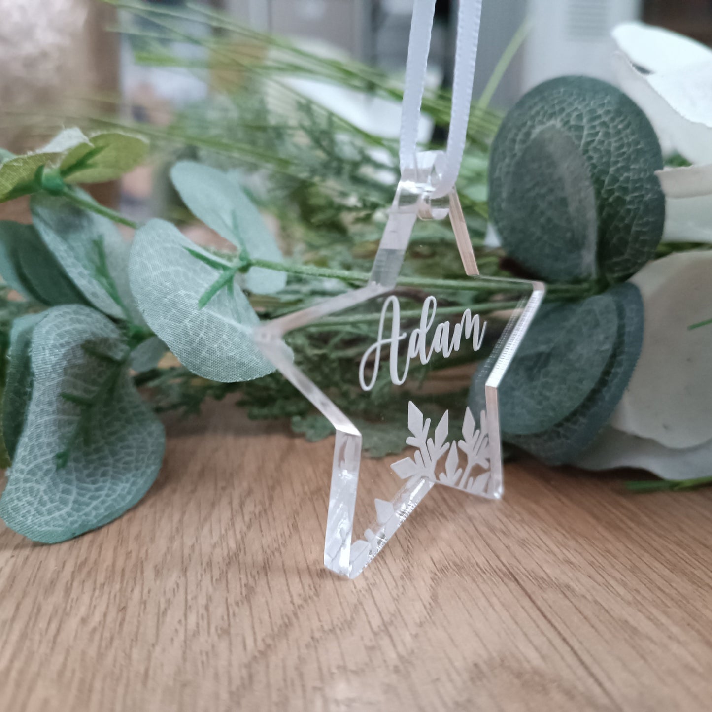 Acrylic Christmas Tree Ornament | Personalised Star Decoration | Personalised Star | Christmas Star