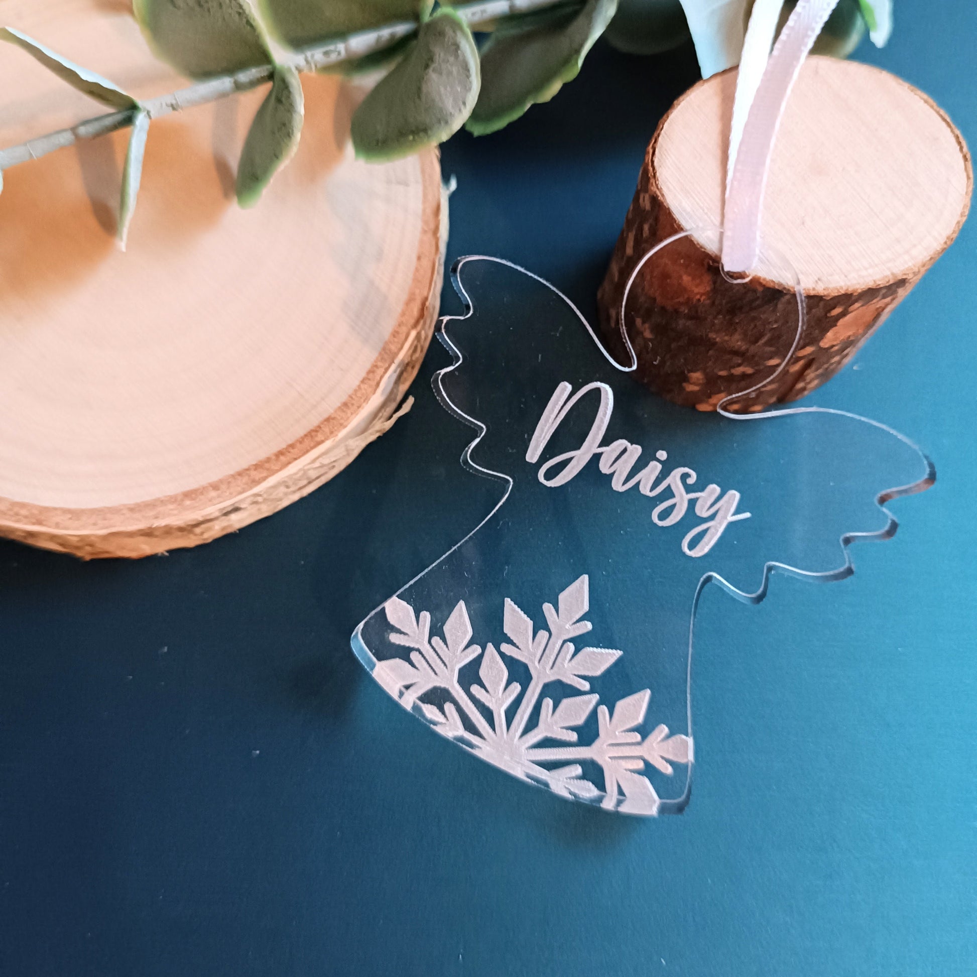 Acrylic Angel Christmas Tree Ornament | Personalised Angel Decoration | Personalised Star | Christmas Angel | Babyloss | Miscarriage