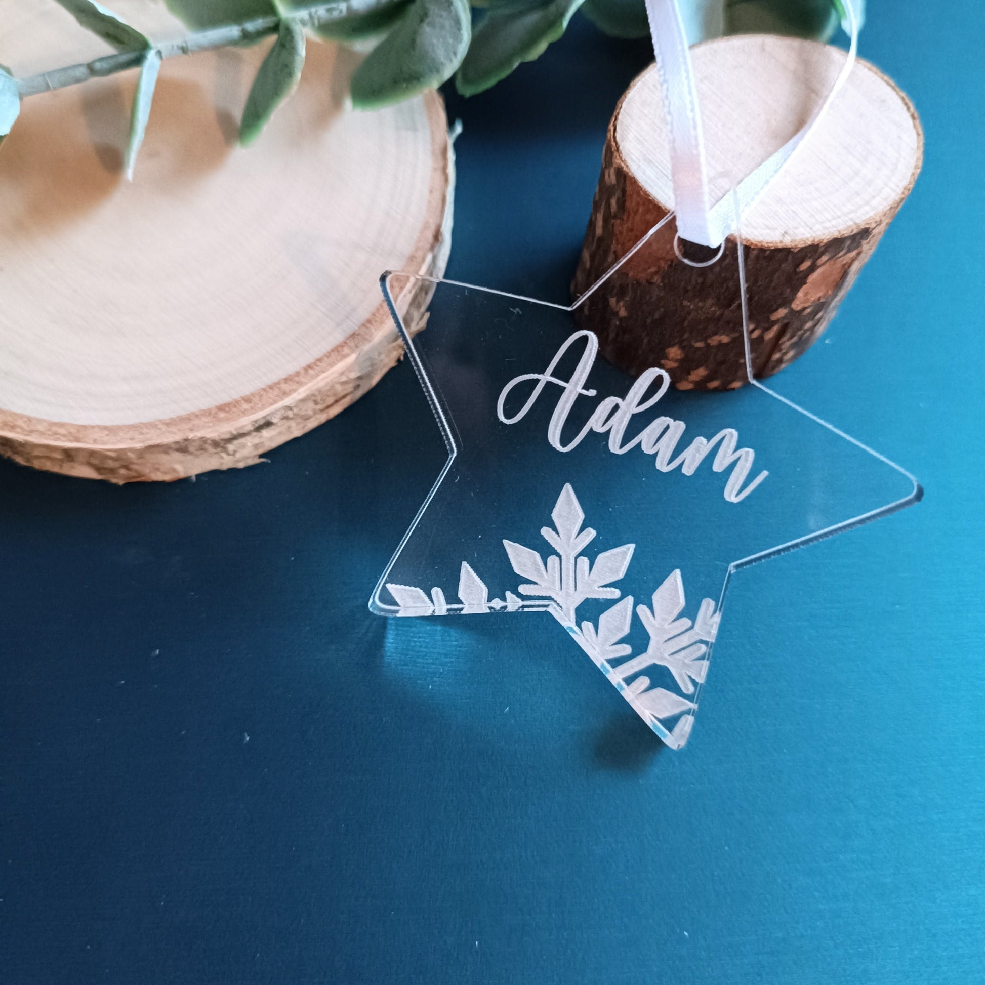 Acrylic Christmas Tree Ornament | Personalised Star Decoration | Personalised Star | Christmas Star