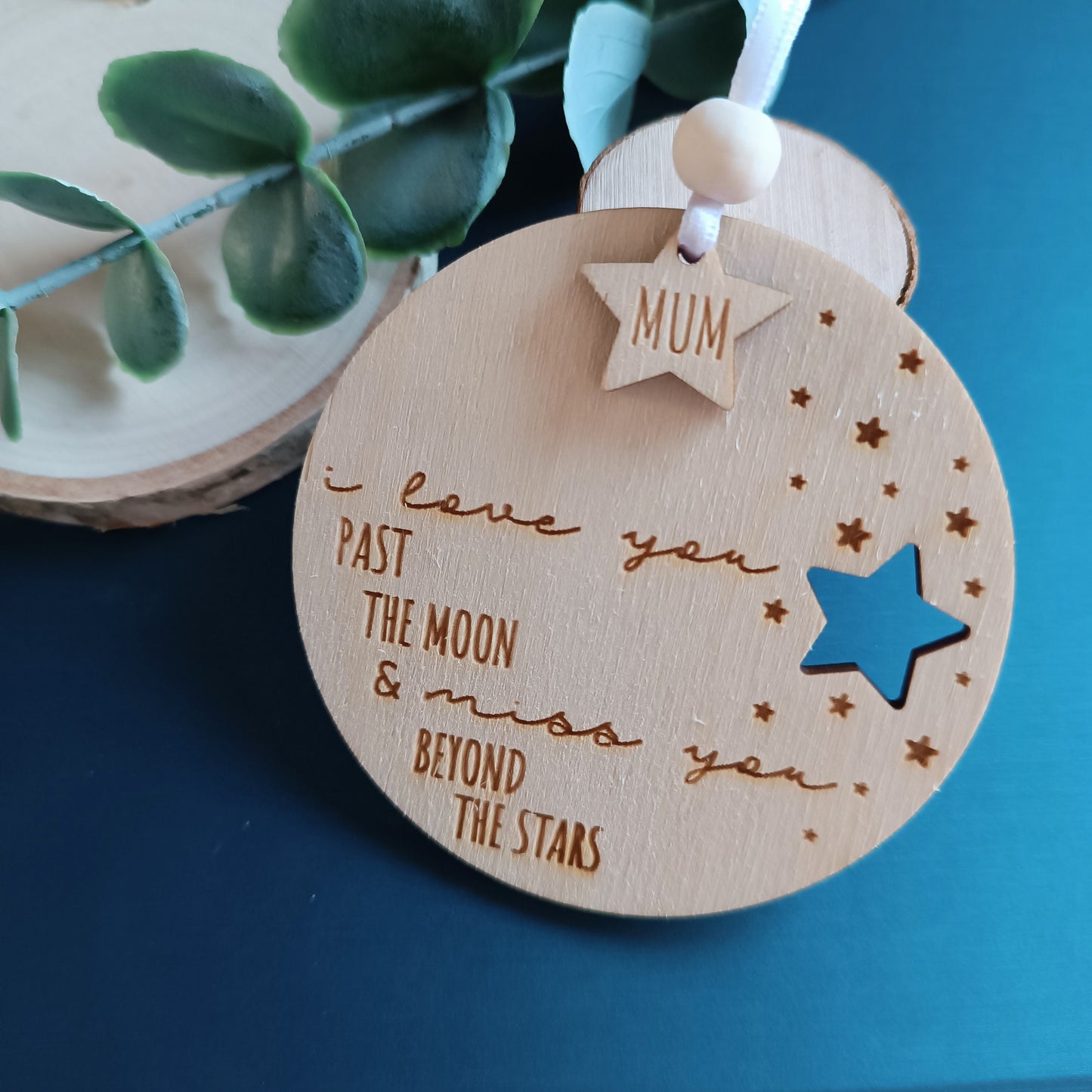 Star Christmas Tree Ornament | I love you | Personalised Tree Decoration | Christmas Memorial | Christmas Wish | Babyloss | Loss of Mum