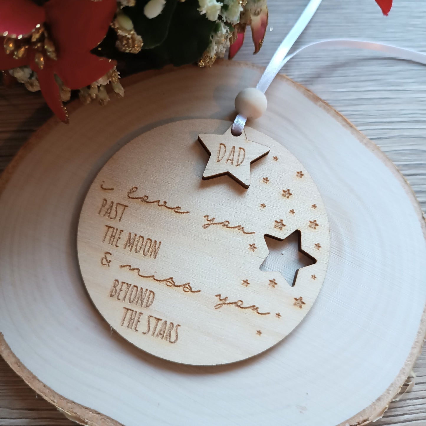 Star Christmas Tree Ornament | I love you | Personalised Tree Decoration | Christmas Memorial | Christmas Wish | Babyloss | Loss of Mum