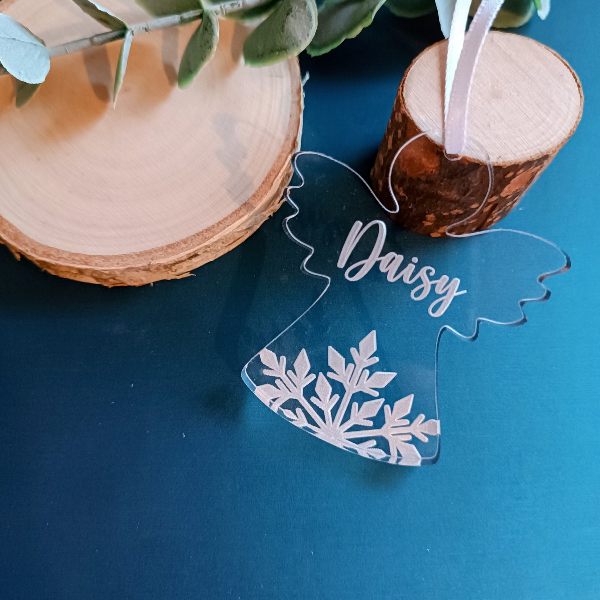 Acrylic Angel Christmas Tree Ornament | Personalised Angel Decoration | Personalised Star | Christmas Angel | Babyloss | Miscarriage