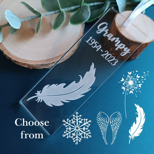 Hanging Christmas Tree Ornament | Personalised Tree Decoration | Personalised Snowflake | Loss of Loved One | Dandelion | Angel Wings
