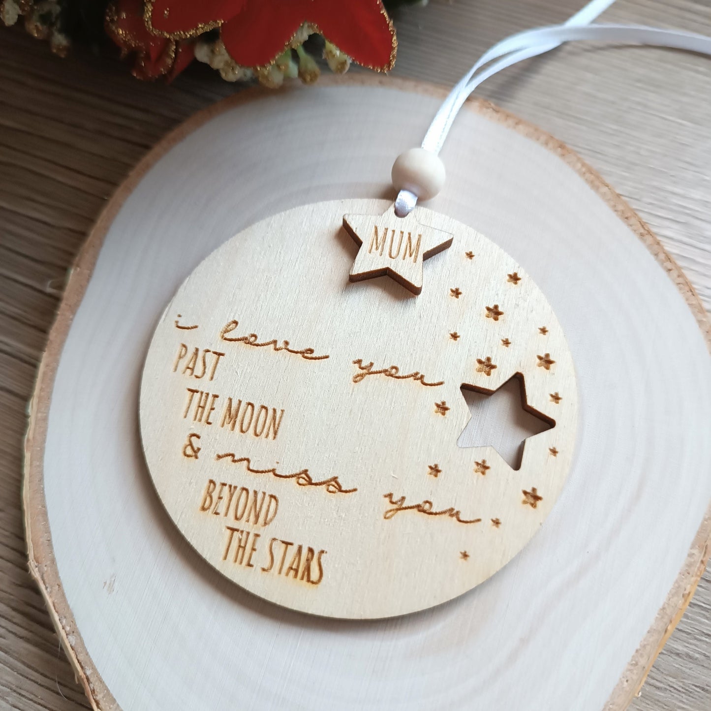 Star Christmas Tree Ornament | I love you | Personalised Tree Decoration | Christmas Memorial | Christmas Wish | Babyloss | Loss of Mum