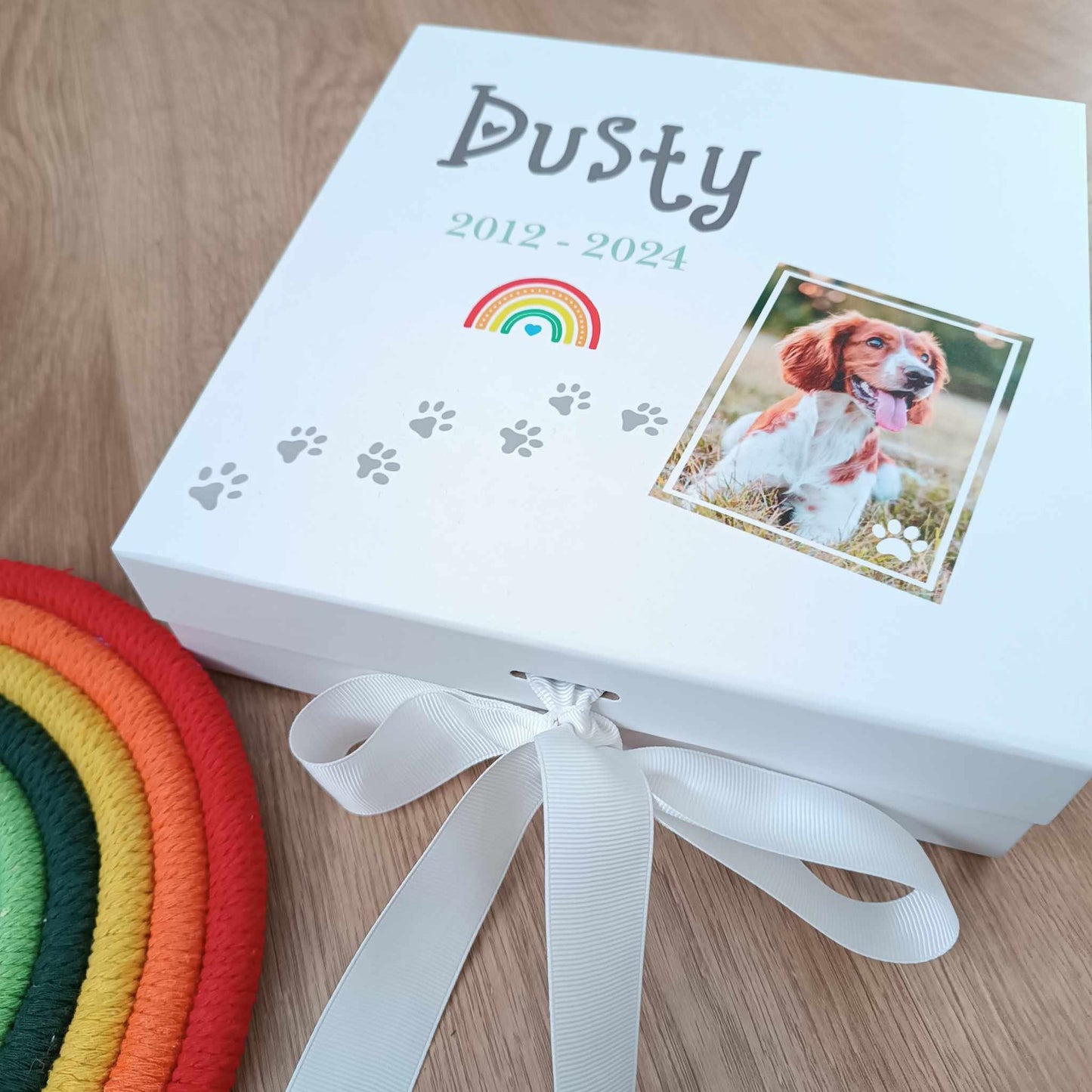 Pet Memory Box | Rainbow Bridge Memory Box | Pet Keepsake Box | Loss of Dog Gift