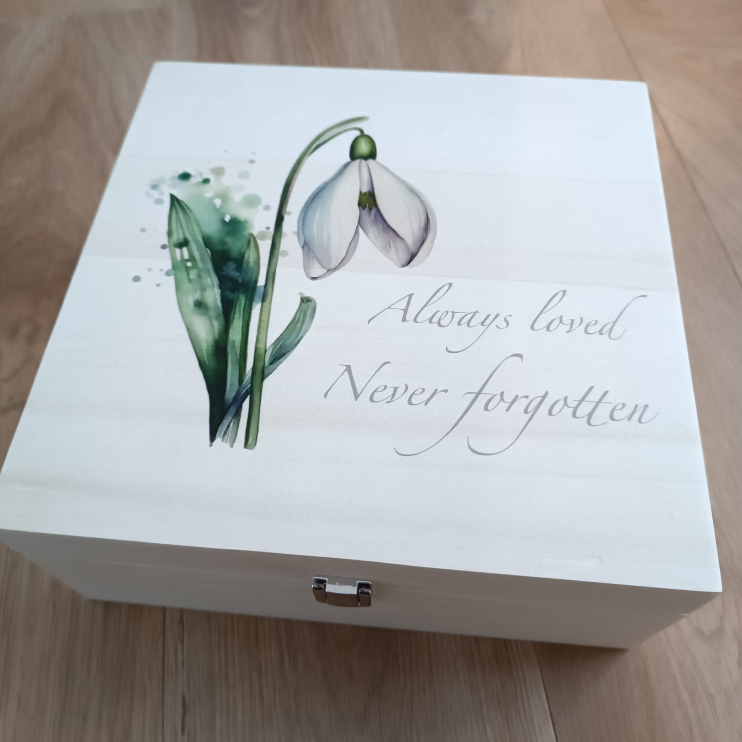 Memory Box | Snowdrop | Always Loved Never Forgotten | Keepsake Box / Baby Loss