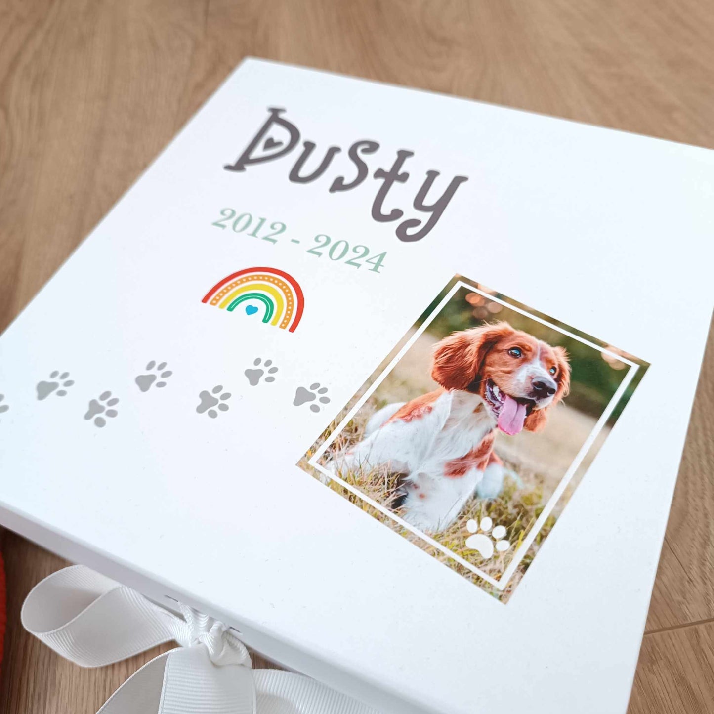 Pet Memory Box | Rainbow Bridge Memory Box | Pet Keepsake Box | Loss of Dog Gift