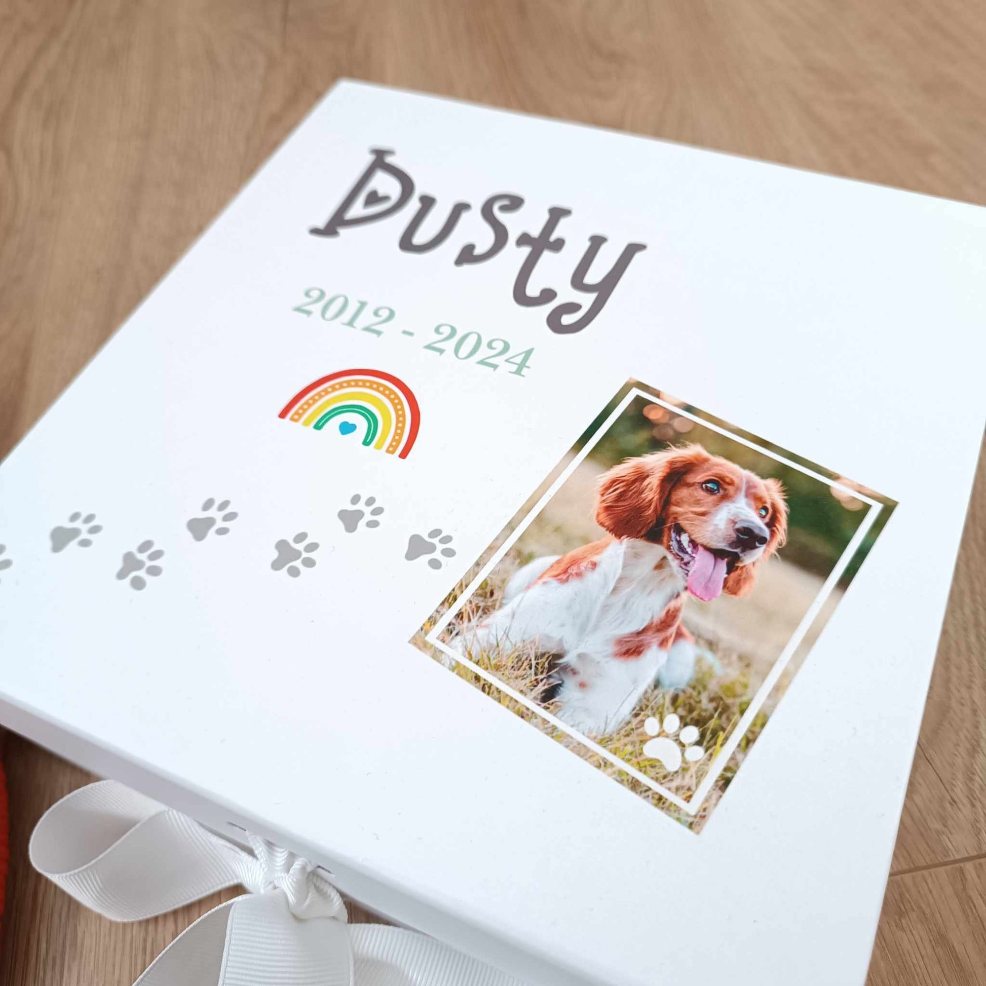 Pet Memory Box | Rainbow Bridge Memory Box | Pet Keepsake Box | Loss of Dog Gift