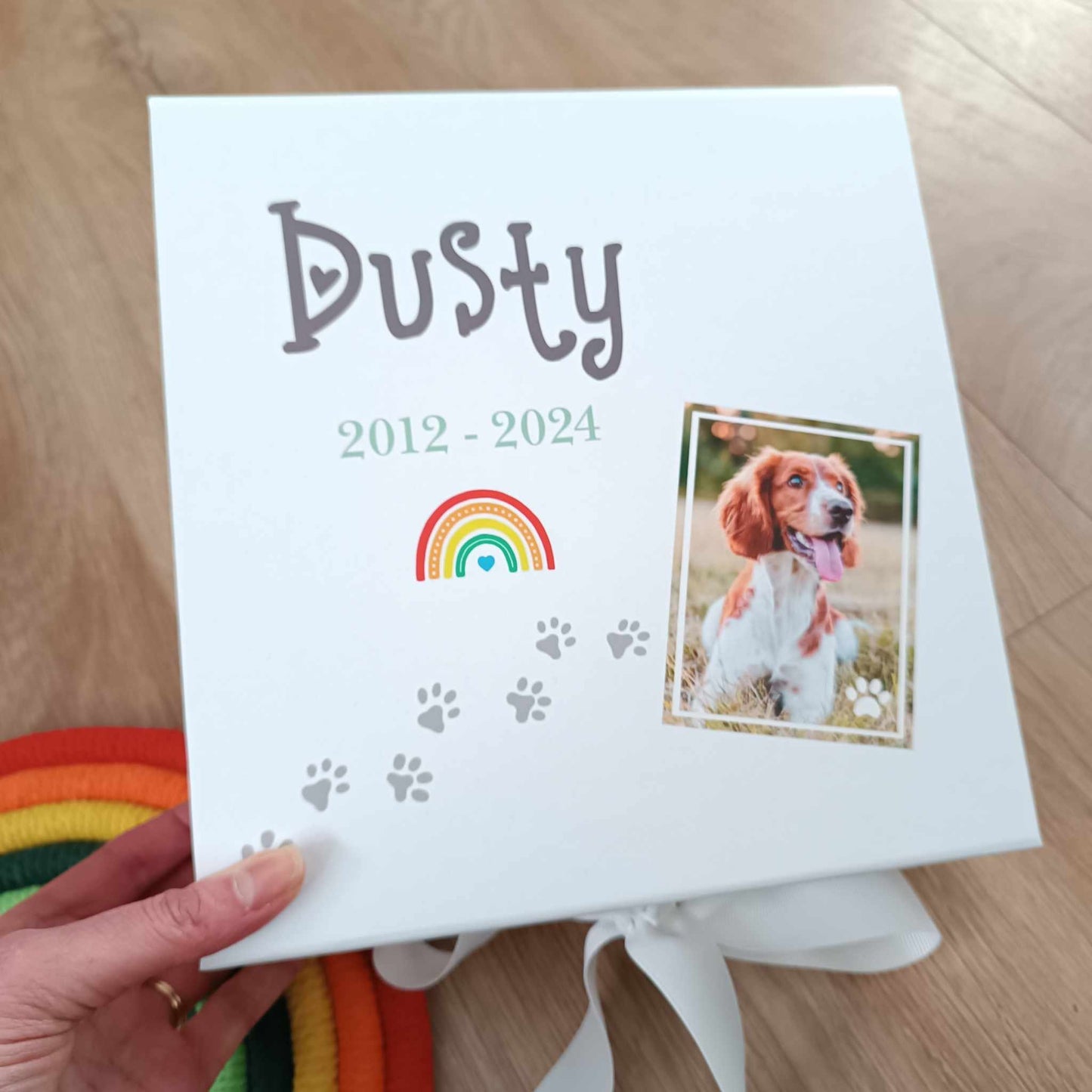 Pet Memory Box | Rainbow Bridge Memory Box | Pet Keepsake Box | Loss of Dog Gift
