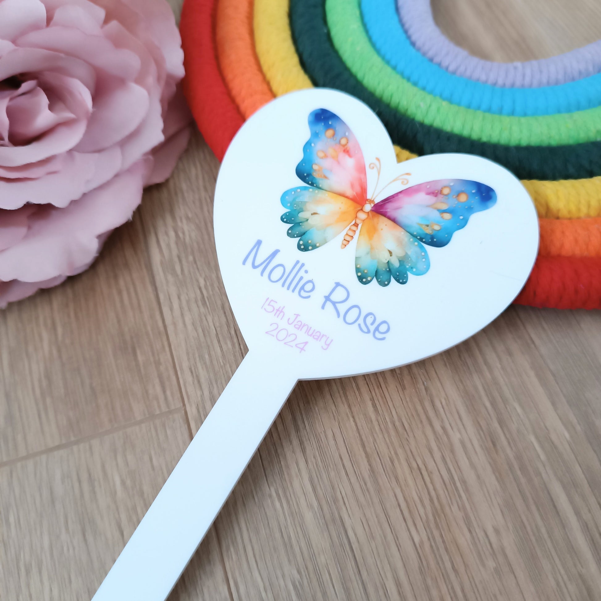 Personalised Grave Marker | In Memory Of | Baby Grave | Child Grave | Butterfly Memorial