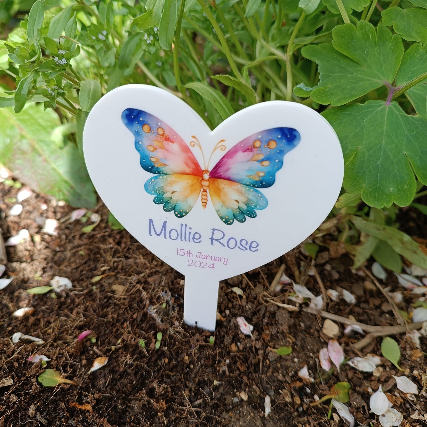 Personalised Grave Marker | In Memory Of | Baby Grave | Child Grave | Butterfly Memorial