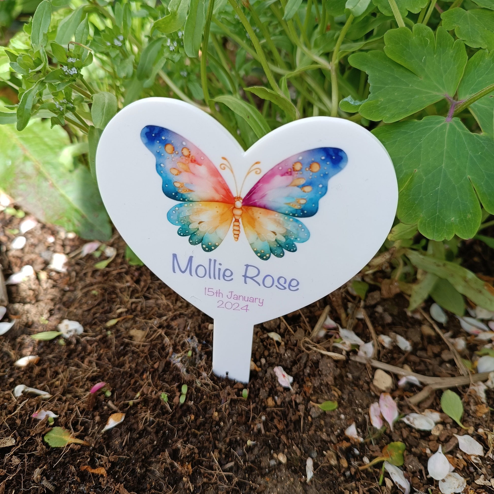 Personalised Grave Marker | In Memory Of | Baby Grave | Child Grave | Butterfly Memorial