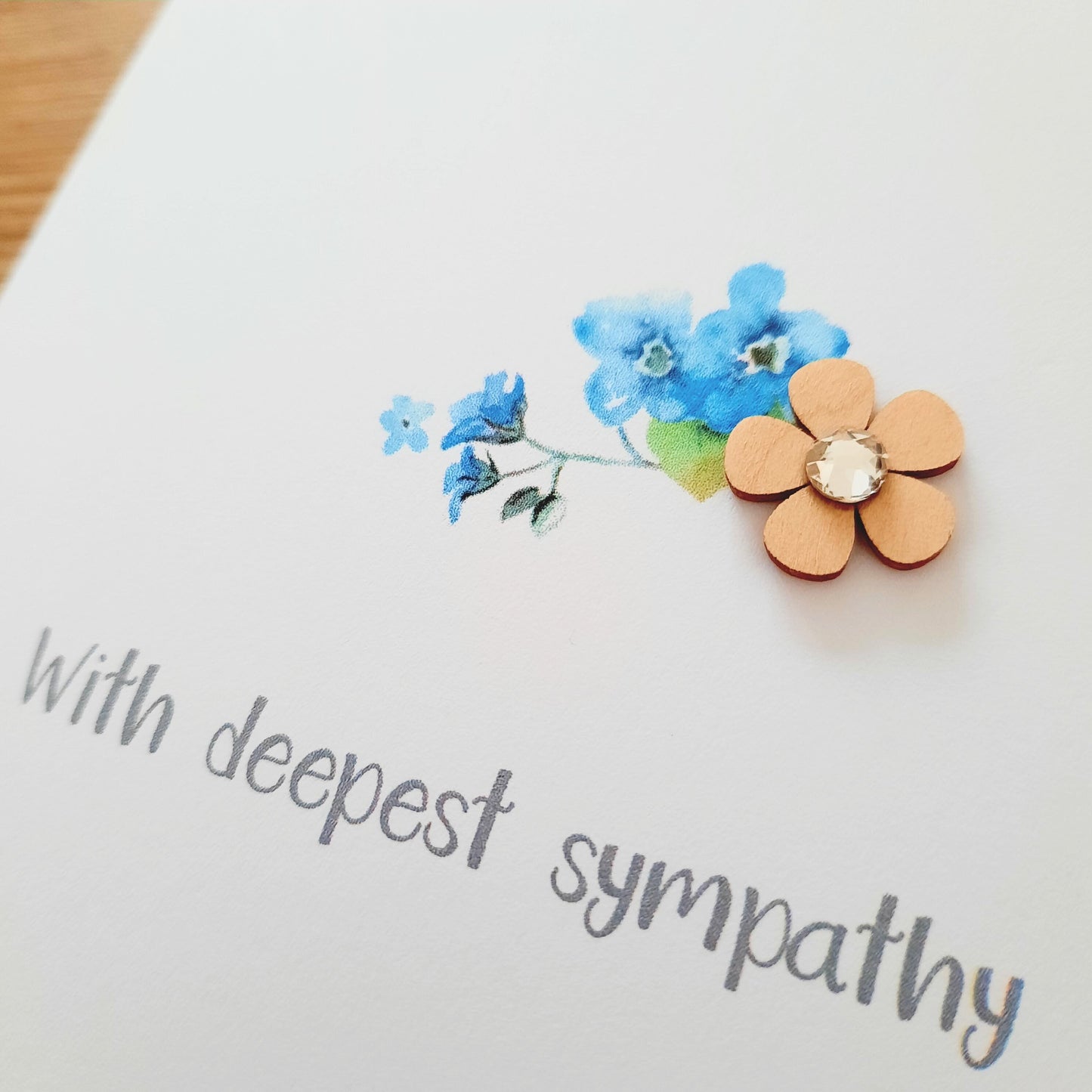 With Deepest Sympathy Forget-Me-Not Card - Bereavement Card / Funeral / Sympathy Card