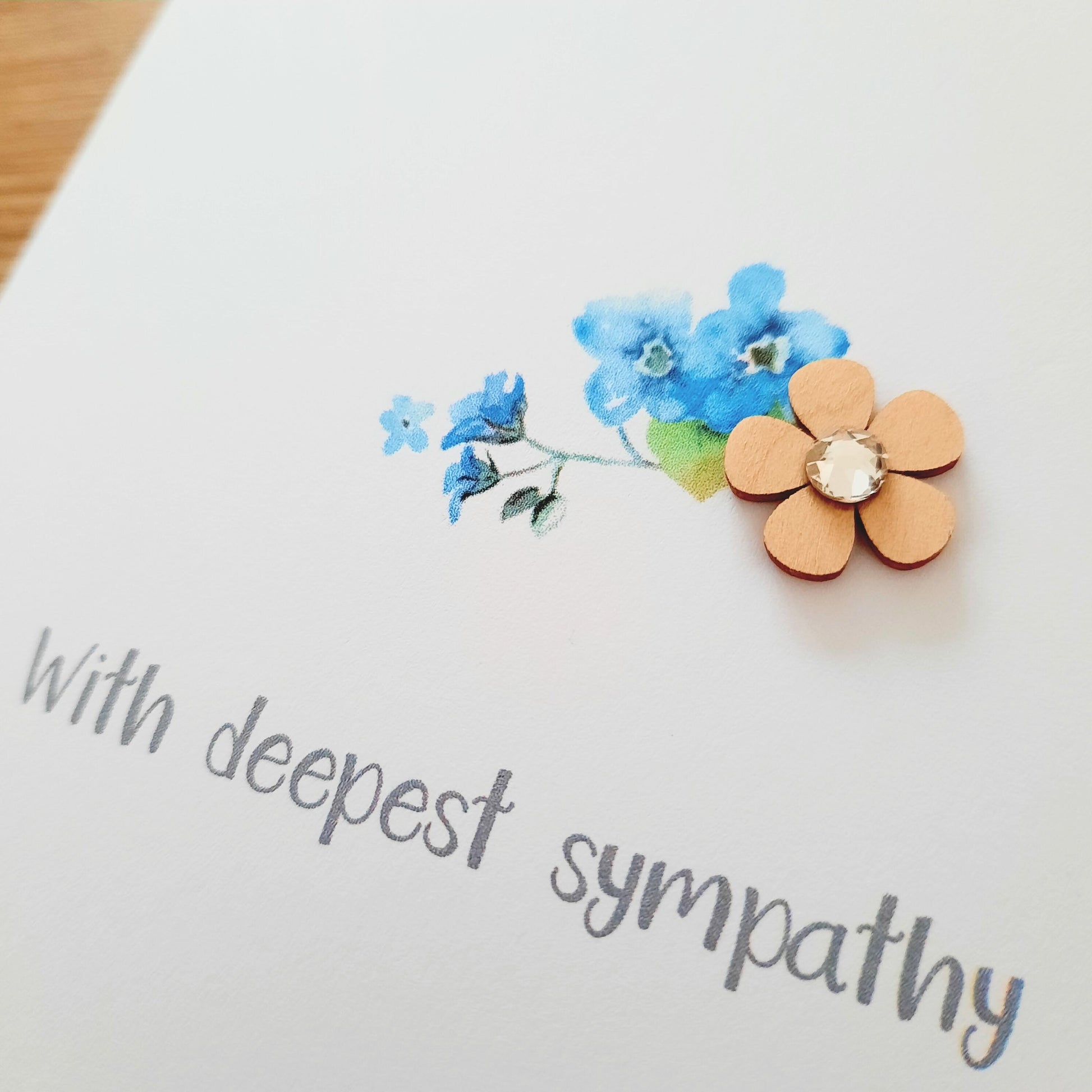 With Deepest Sympathy Forget-Me-Not Card - Bereavement Card / Funeral / Sympathy Card
