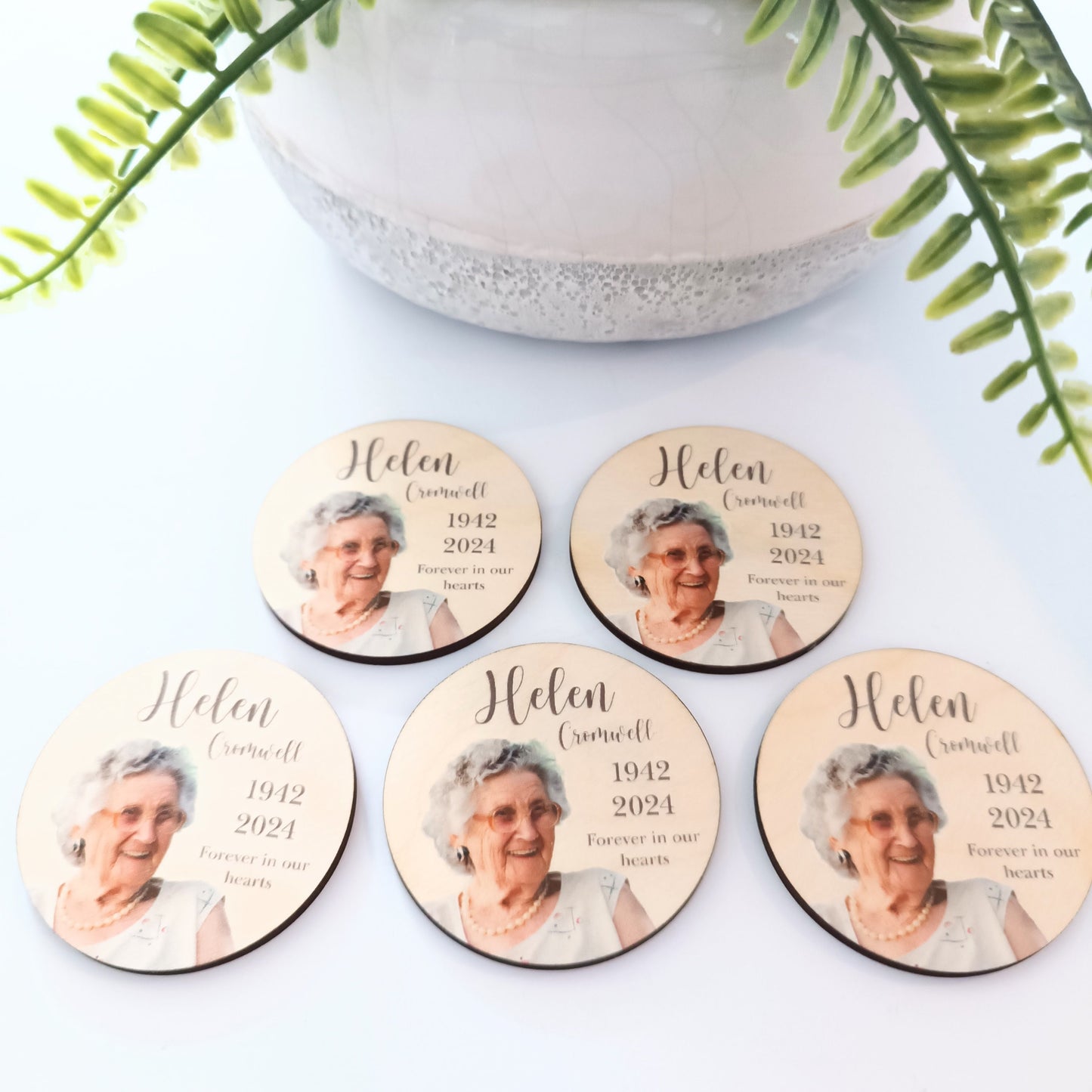 15 Funeral Favours / In Memory Tokens / Photo Funeral Favours / Personalised Fridge Magnet / Funeral Gift / Memorial