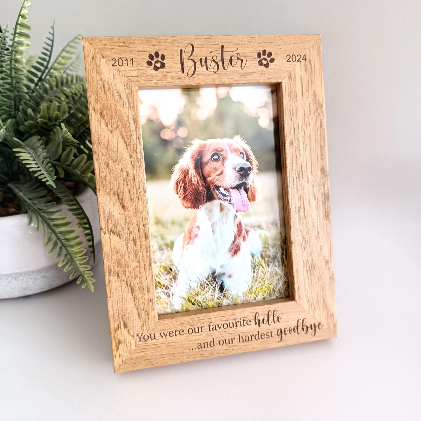 Personalised Pet Photo Frame | Pet Memorial | Pet Bereavement Frame | Loss of Dog | Wooden Frame