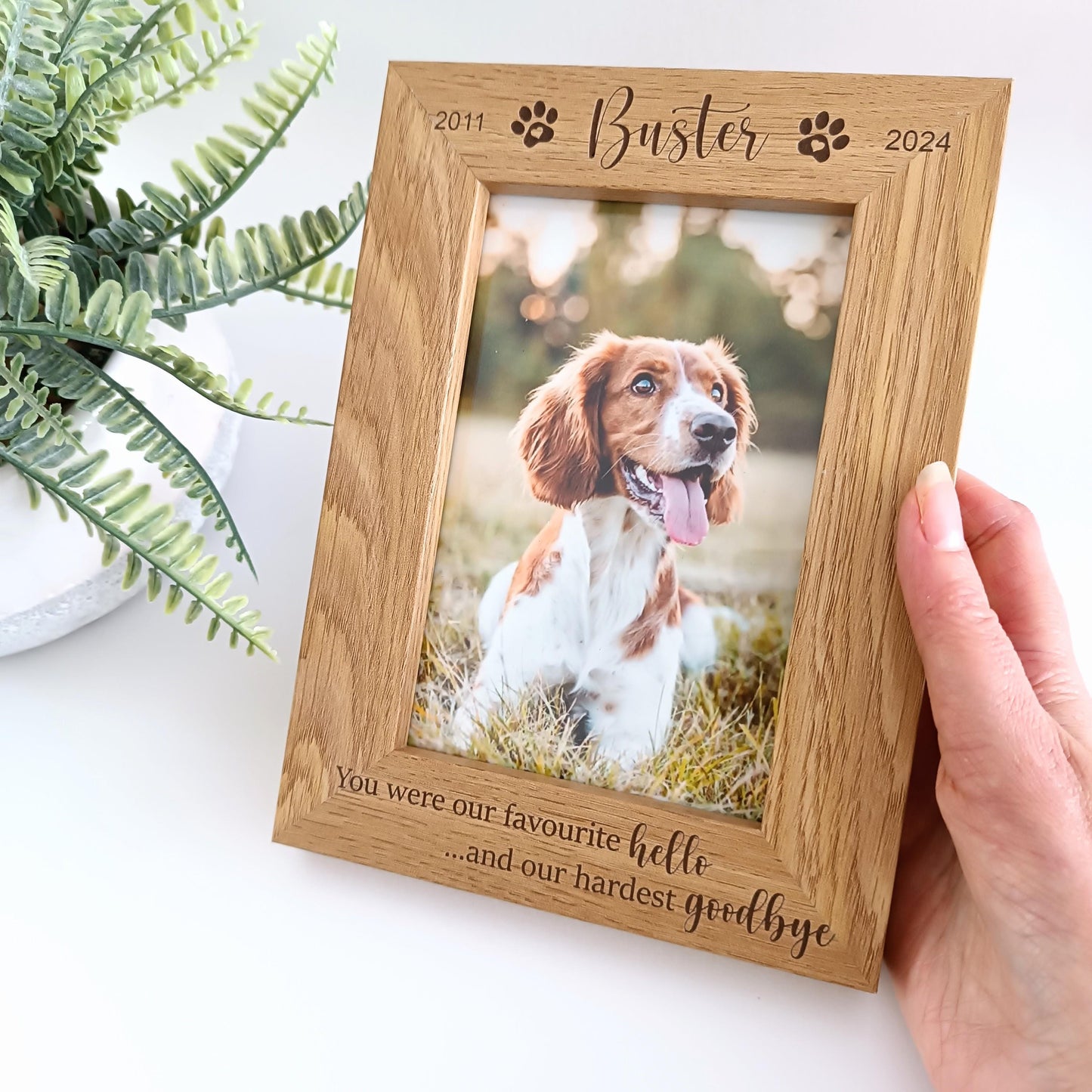 Personalised Pet Photo Frame | Pet Memorial | Pet Bereavement Frame | Loss of Dog | Wooden Frame