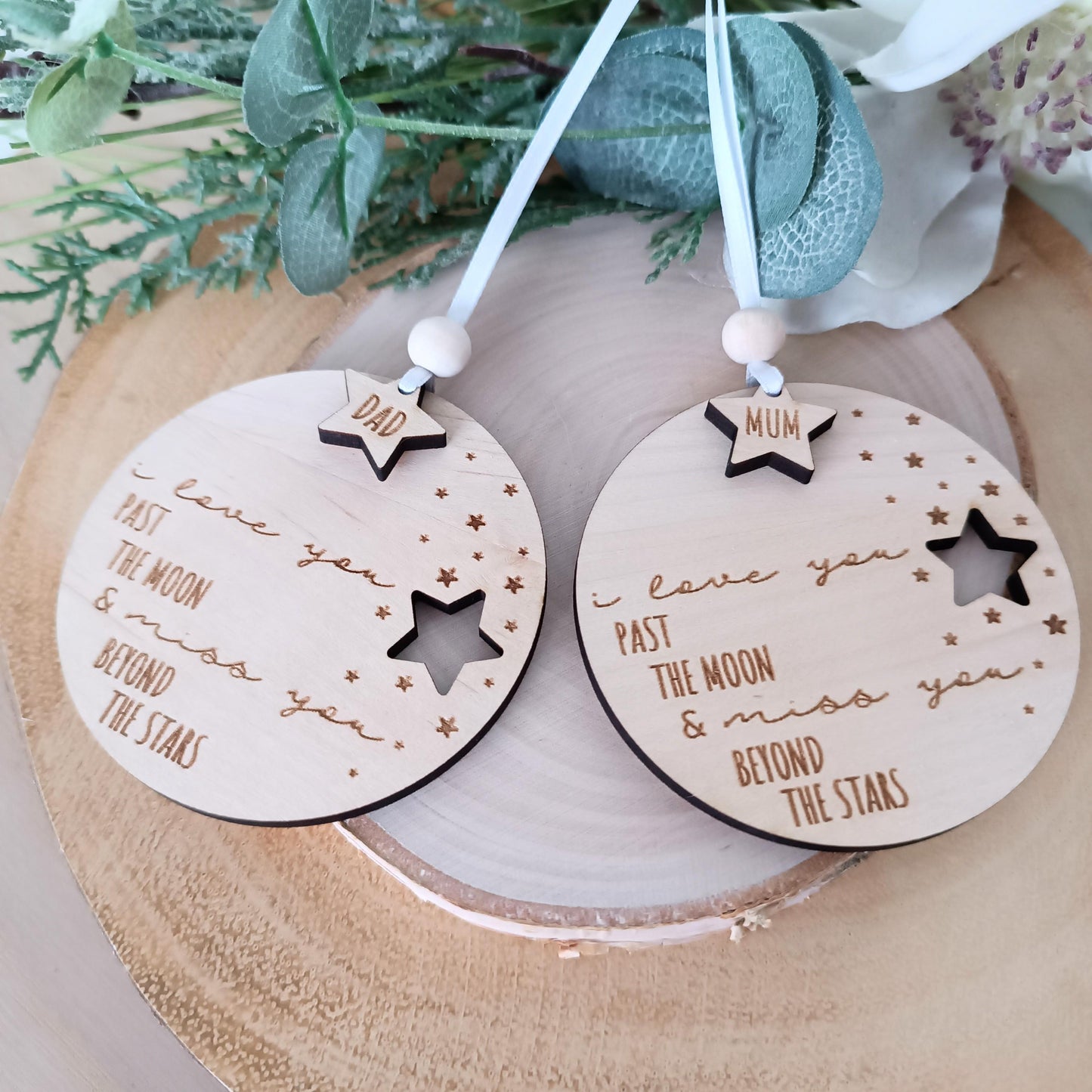 Star Christmas Tree Ornament | I love you | Personalised Tree Decoration | Christmas Memorial | Christmas Wish | Babyloss | Loss of Mum
