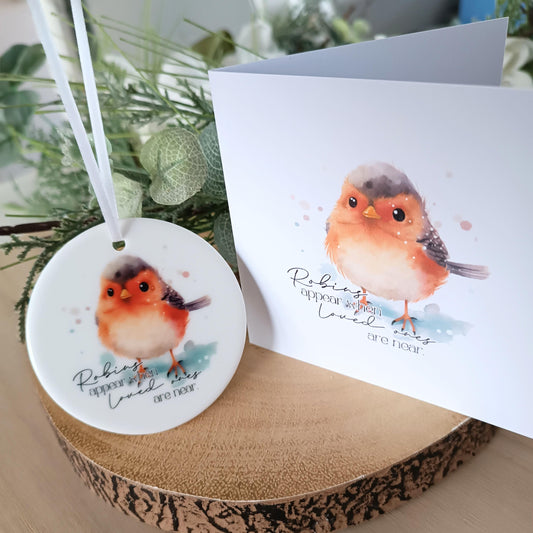 Robins Appear when loved ones are near / Ceramic Ornament / Loss of Mum / Loss of Loved One / Christmas 2024