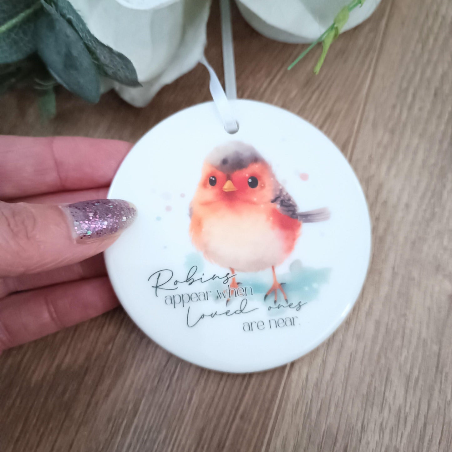 Robins Appear when loved ones are near / Ceramic Ornament / Loss of Mum / Loss of Loved One / Christmas 2024