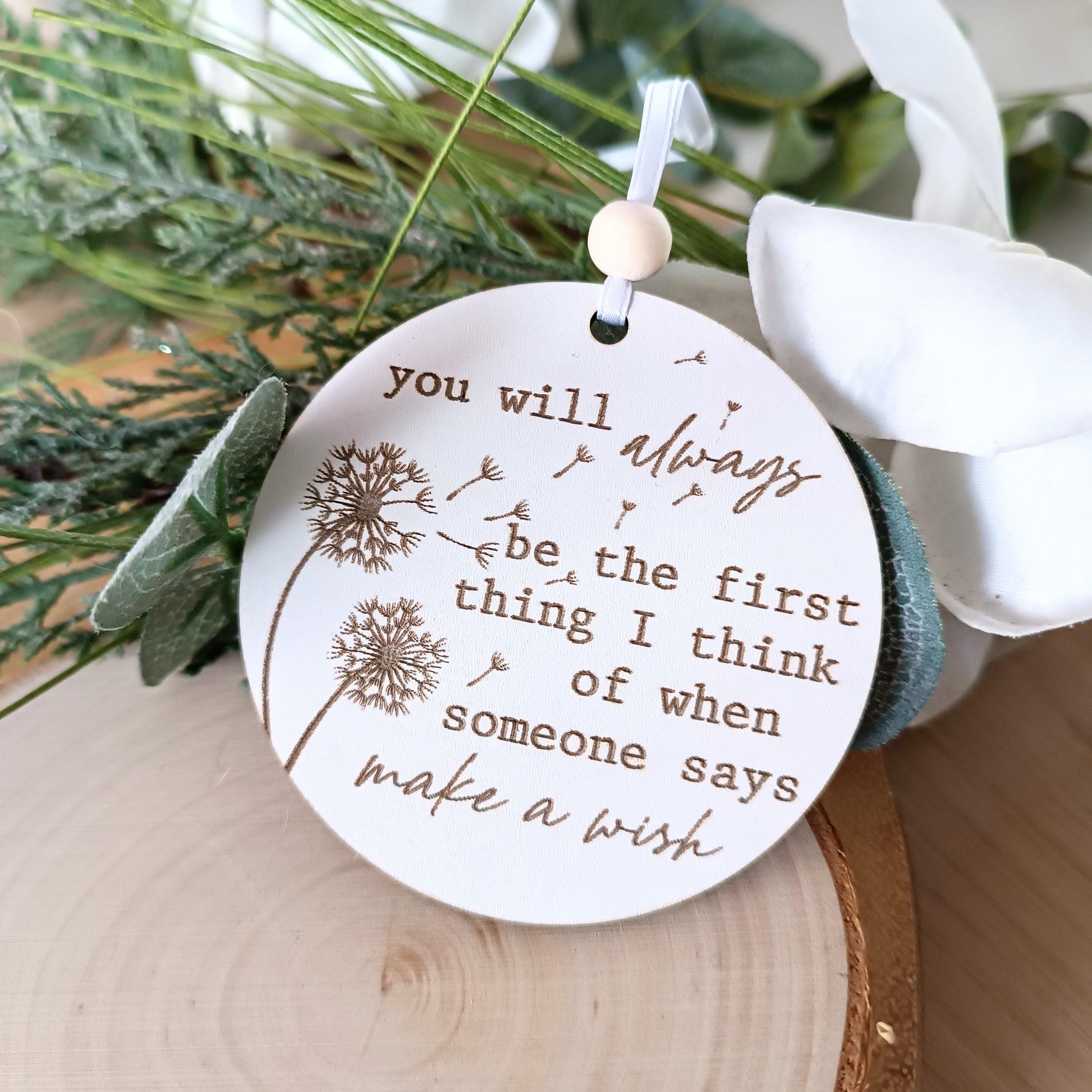 Dandelion Wish Christmas Tree Ornament | Personalised Tree Decoration | Christmas Memorial | Christmas Wish | Babyloss | Loss of Mum