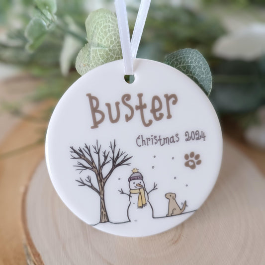 Personalised Ceramic Pet Ornament | Pet Tree Decoration | Pawprints Ornament | Christmas Tree | Pet Loss