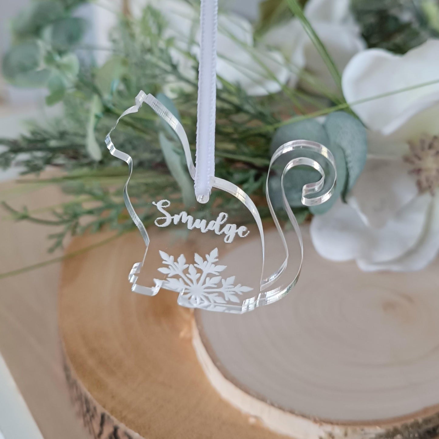 Cat Christmas Tree Ornament | Acrylic Personalised Tree Decoration | Cat Memorial | Christmas Tree | Loss of Cat | Furry Friend