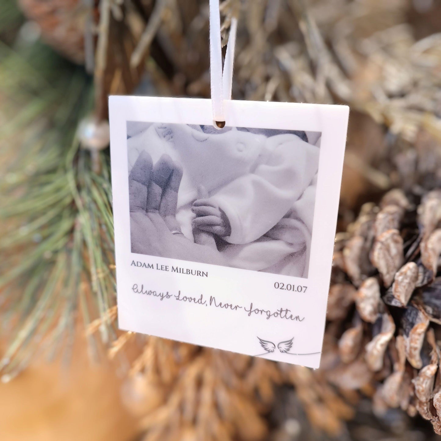 Polaroid Decoration | Photo Car Ornament | Christmas Tree Photo | Angel Wings | Personalised Polaroid