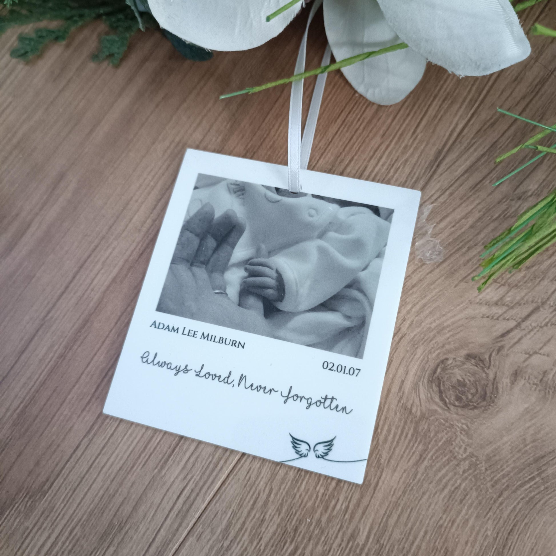 Polaroid Decoration | Photo Car Ornament | Christmas Tree Photo | Angel Wings | Personalised Polaroid